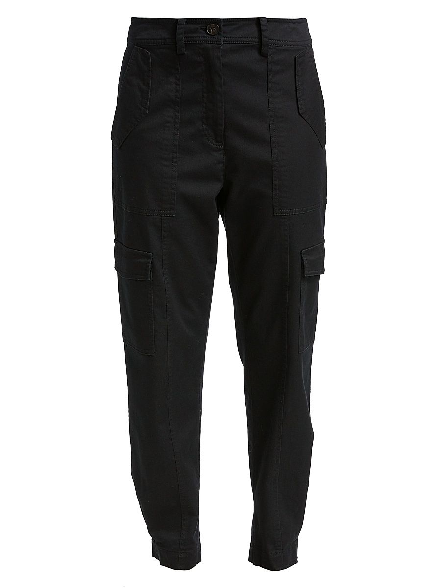 Derek Lam 10 Crosby Women's Elian Mid-Rise Stretch Cargo Pants - Black - Size 18