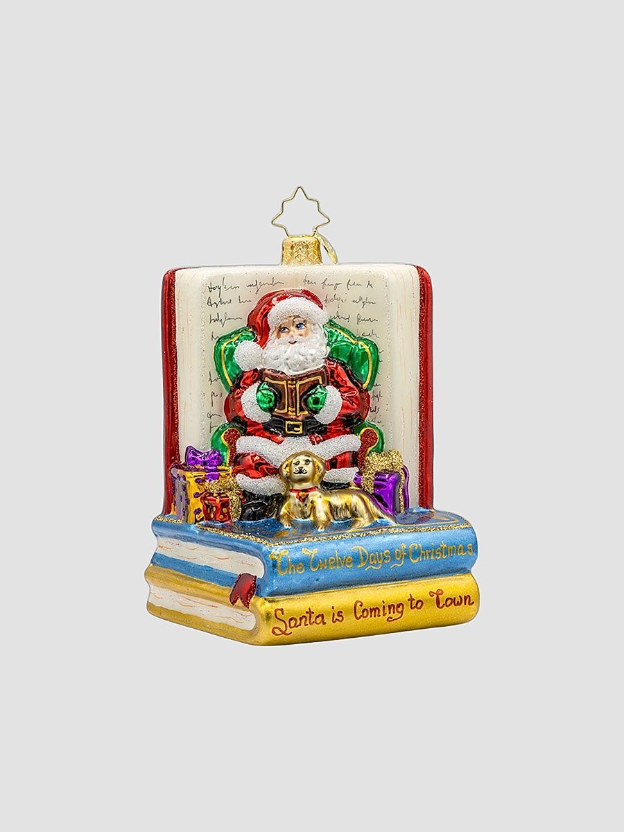 American Santa Santa's Book Nook Ornament