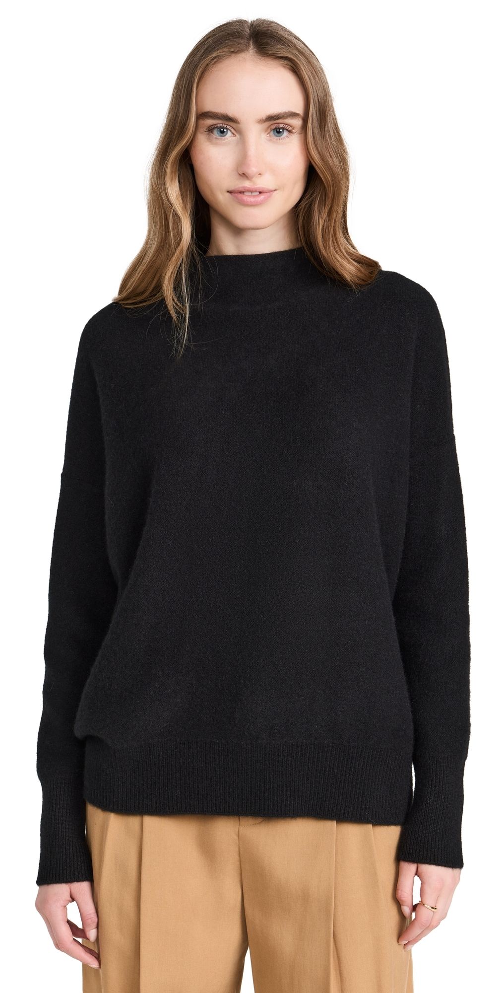Vince Boiled Funnel Neck Pullover Black XL