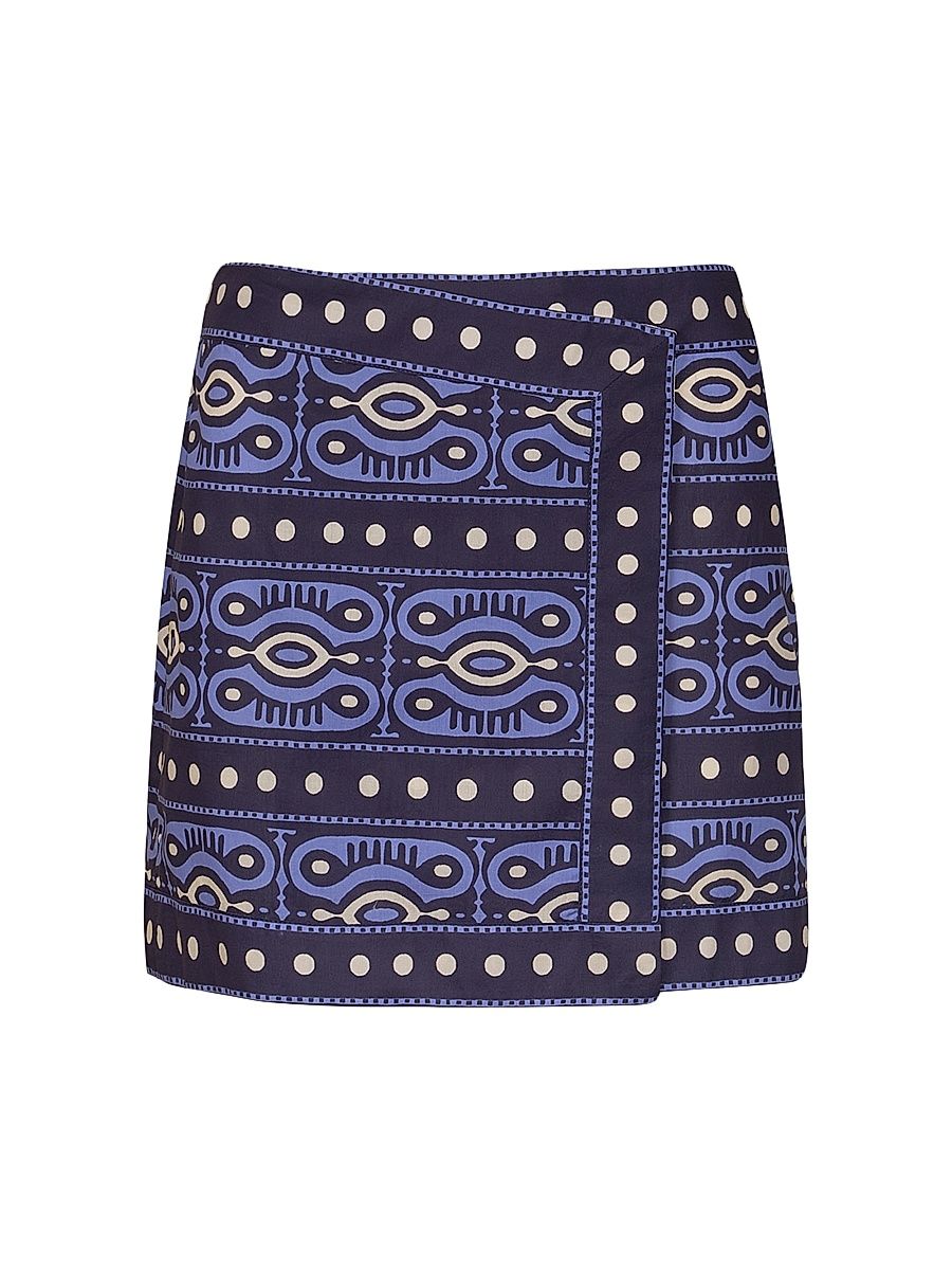 Women's Hunting Roots Wrap Skirt - Navy Ecru - Size 10