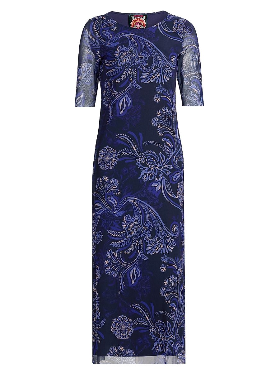 Women's Astrid Floral Mesh Midi-Dress - Miko - Size XL