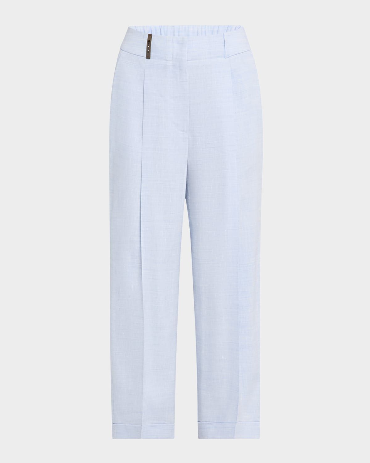 Cropped Straight-Leg Pants