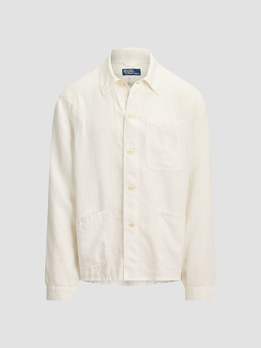 Men's Linen Utility Jacket - Ceramic White - Size XXL
