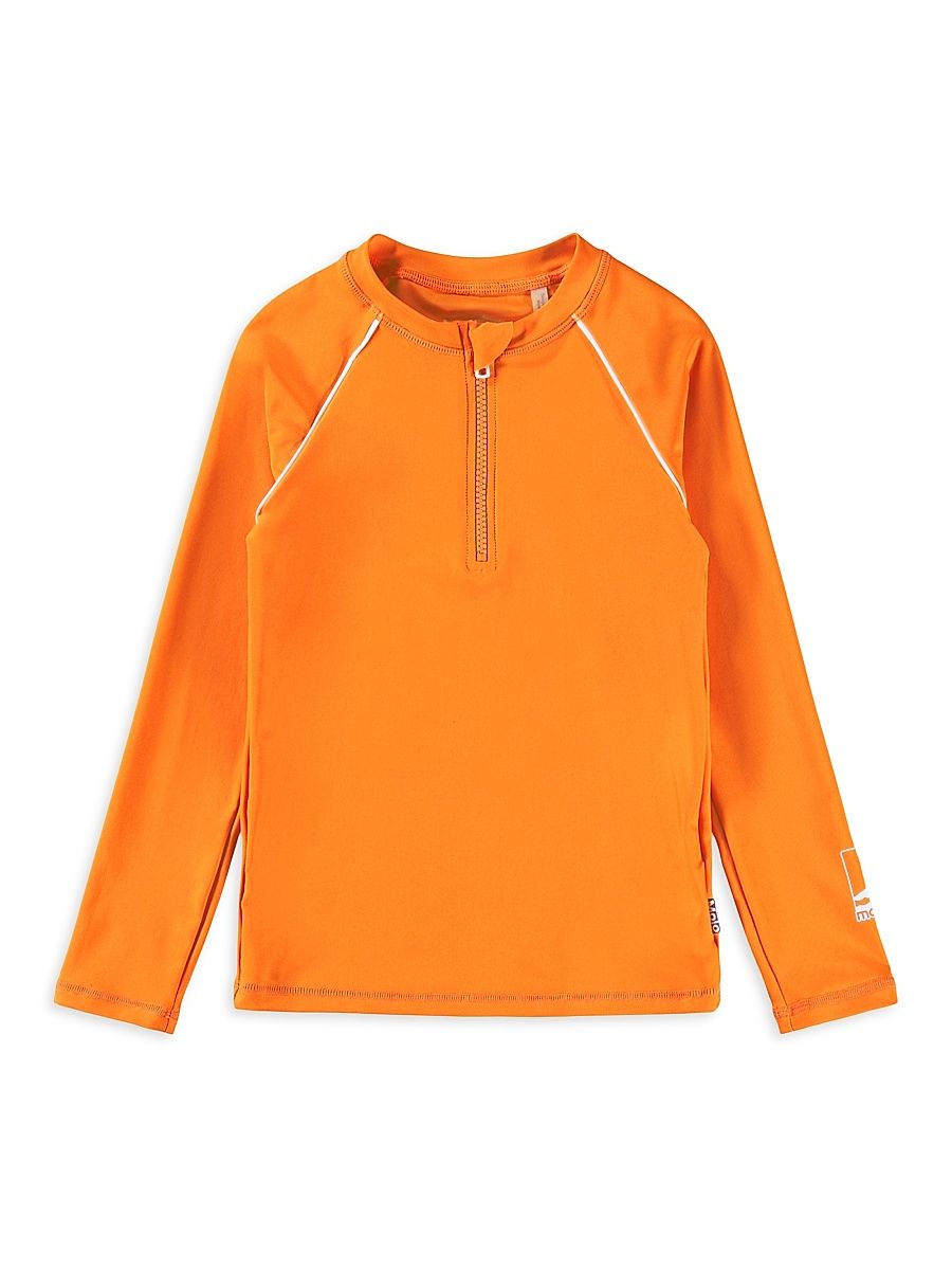 Little Boy's & Boy's Long-Sleeve Quarter-Zip Rash Guard - Sun Orange - Size 11