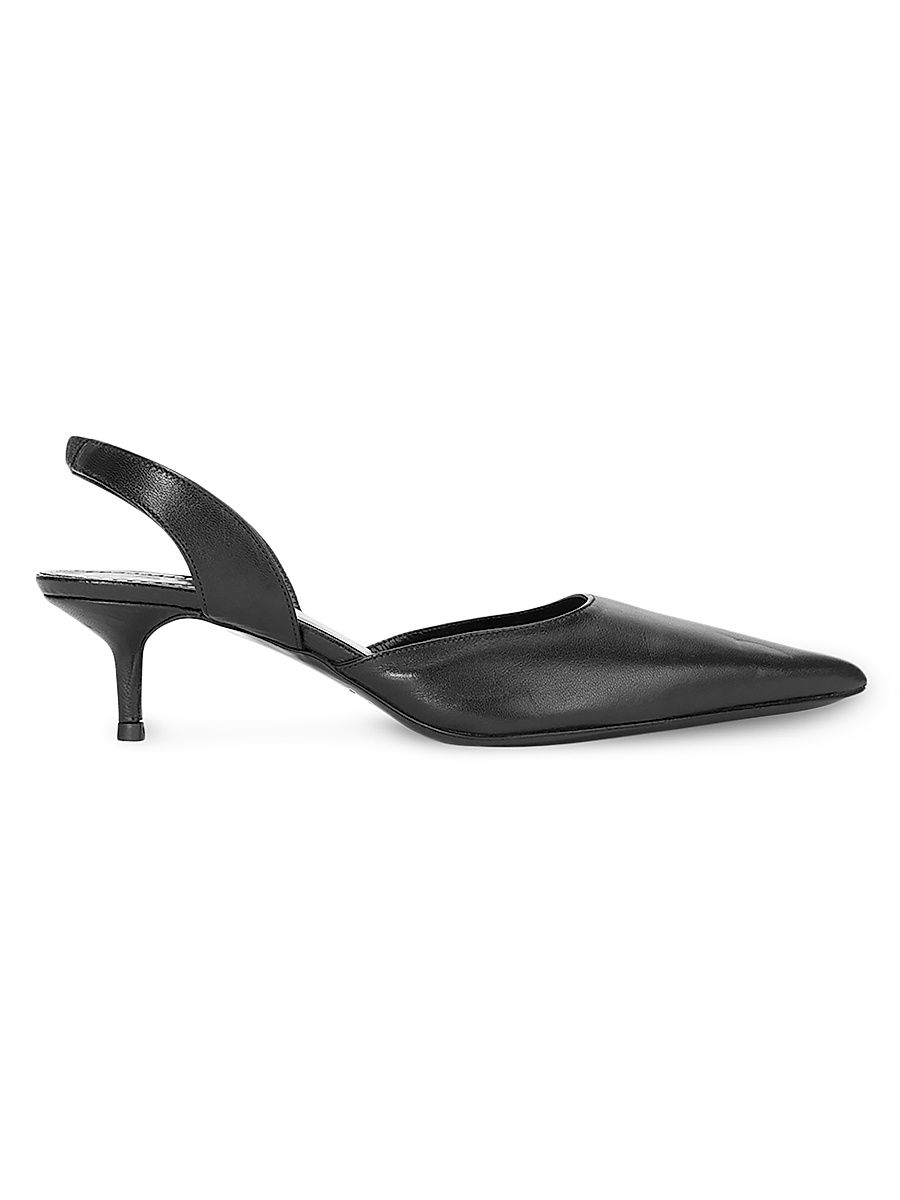Women's Sebastian 40MM Leather Slingback Pumps - Black - Size 10