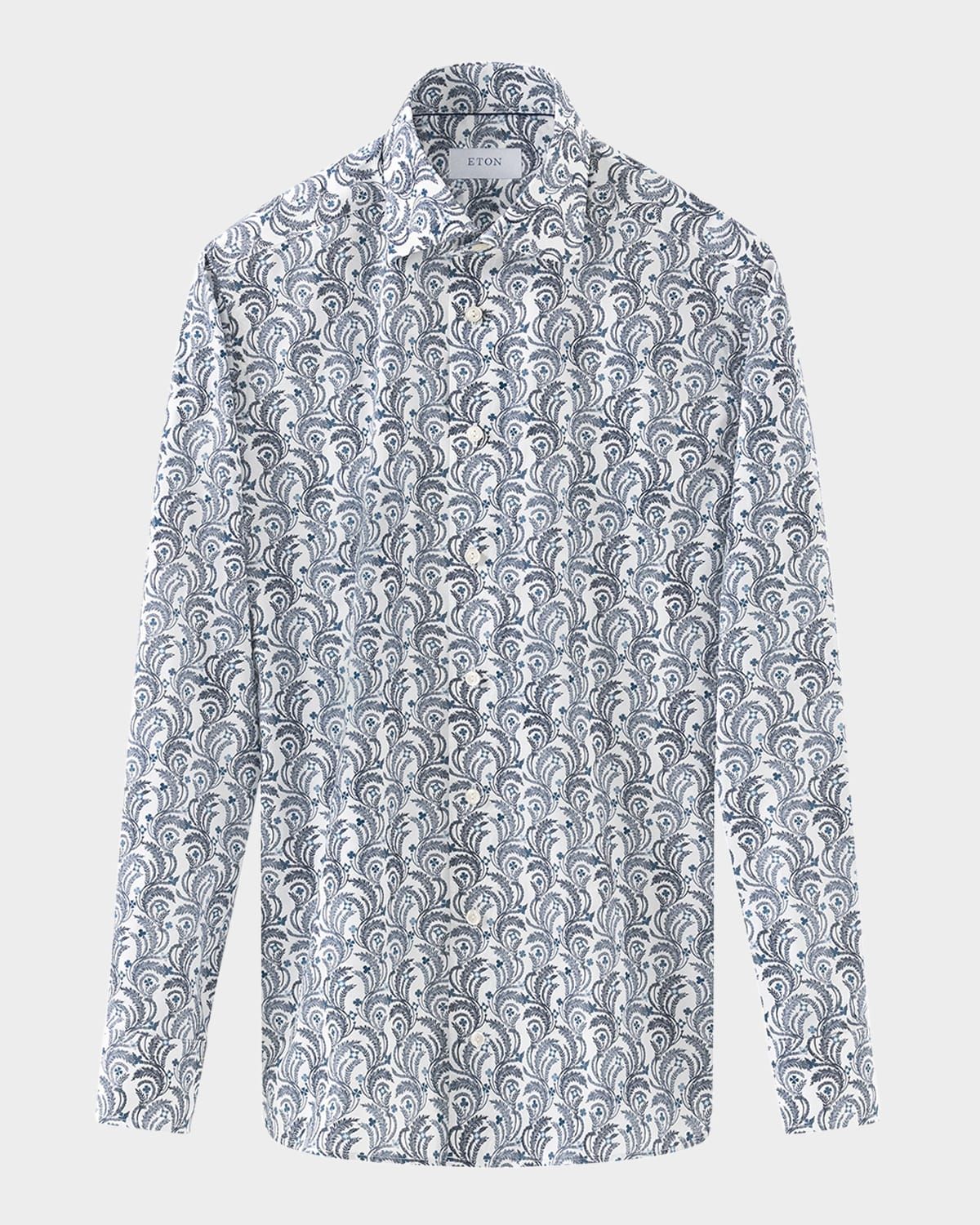 Men & apos;s Signature Twill Floral Slim-Fit Dress Shirt