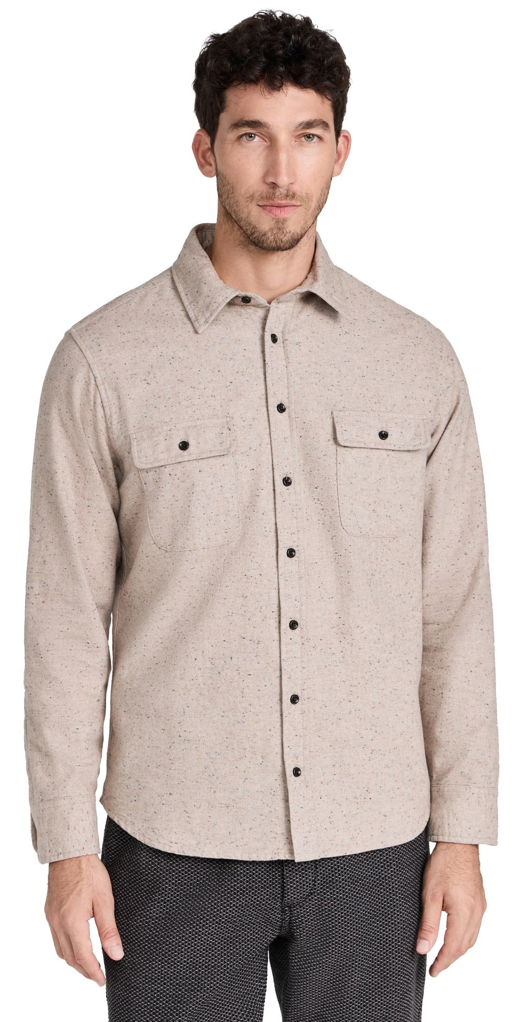 Taylor Stitch Yosemite Shirt Oat Donegal 44