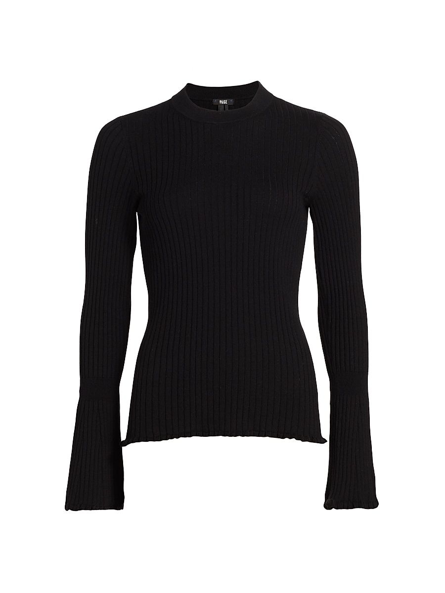 Women's Iona Bell-Sleeve Sweater - Black - Size XS