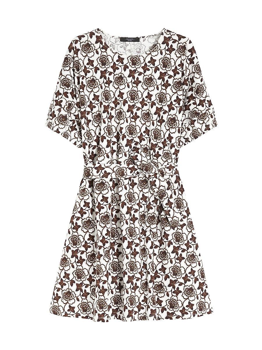 Women's Printed Jersey Dress - Brown - Size XXL