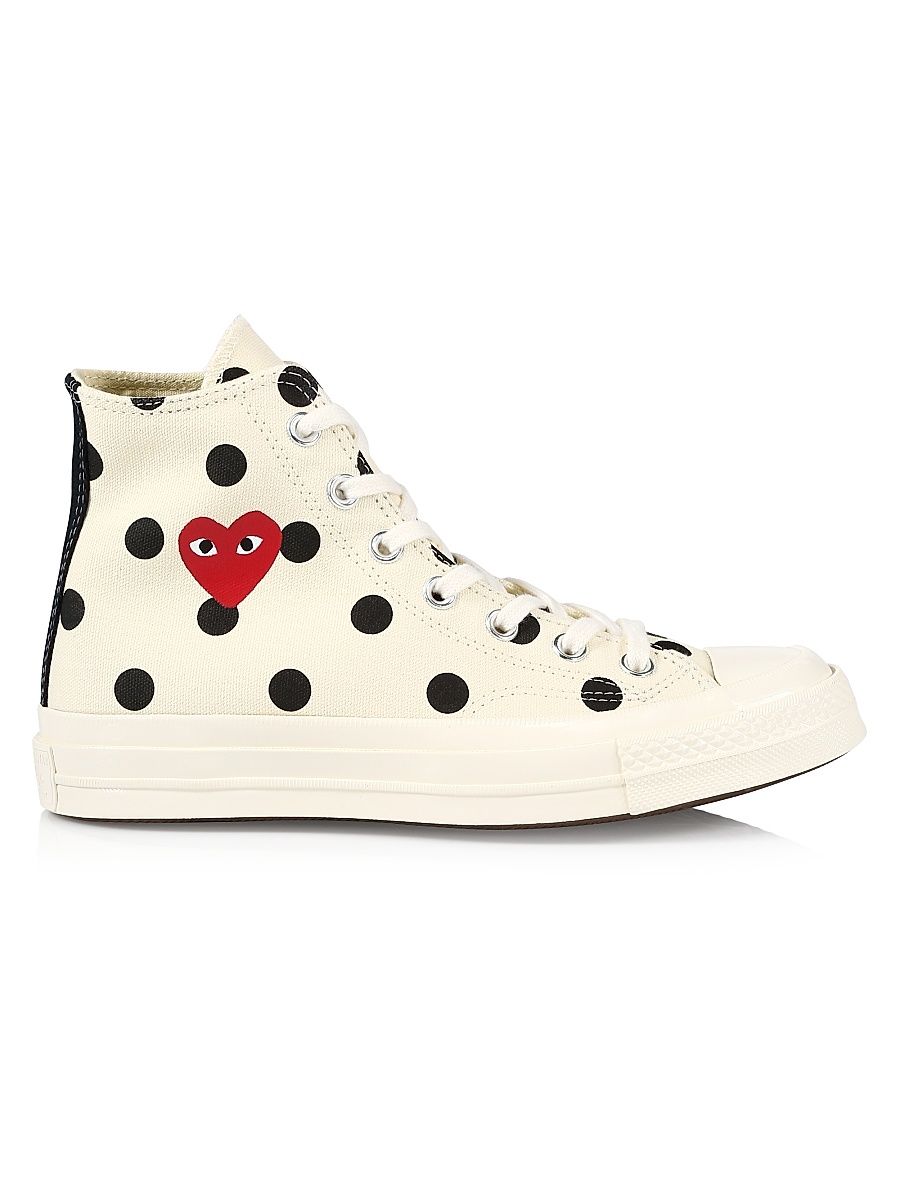 CdG PLAY x Converse Men's Chuck Taylor All Star Polka Dot High-Top Sneakers - White - Size 12