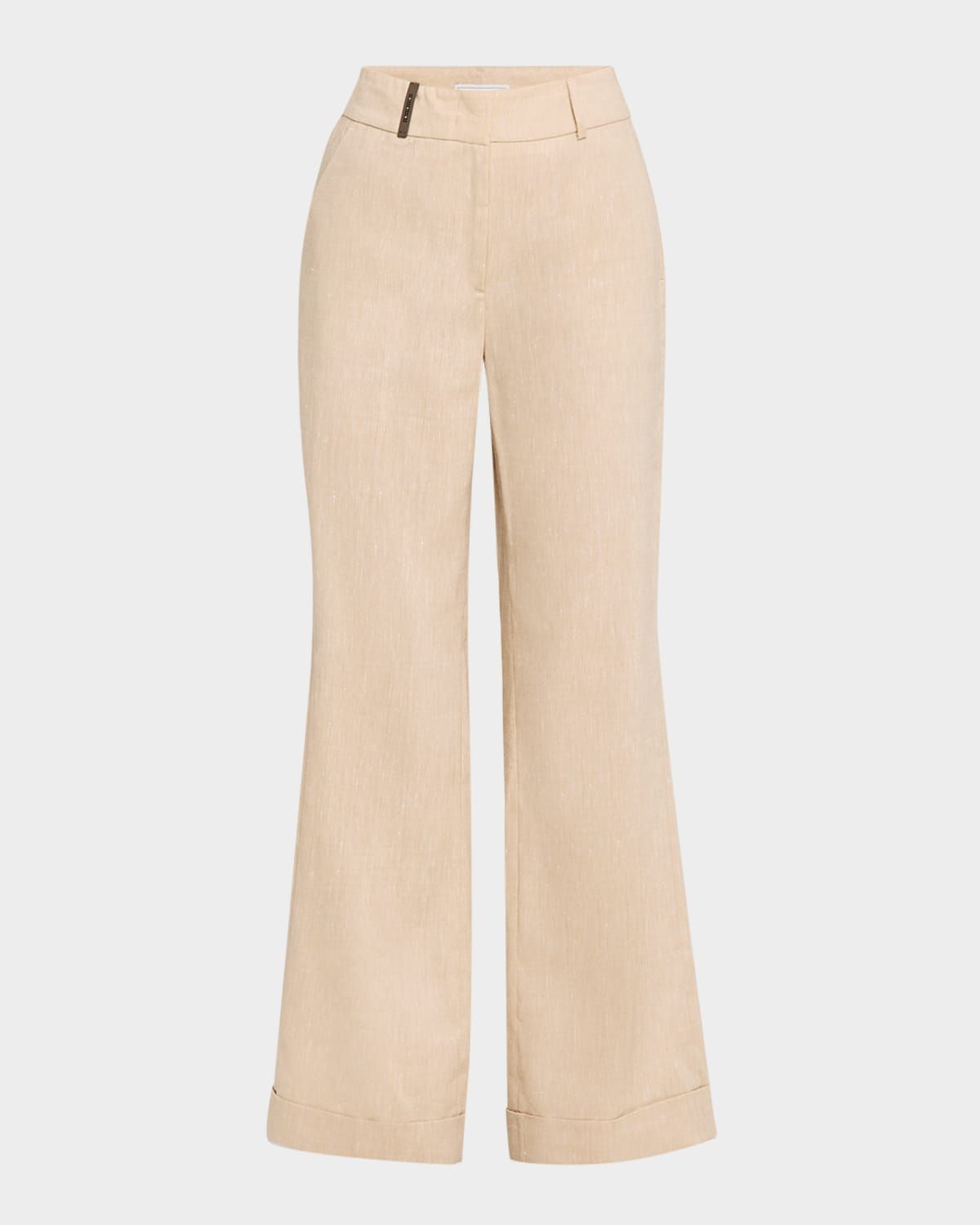 High-Rise Wide-Leg Wool-Blend Pants