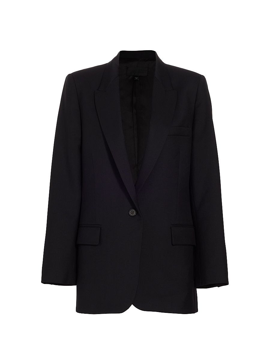 Women's Diane Single-Breasted Wool Blazer - Black - Size 10