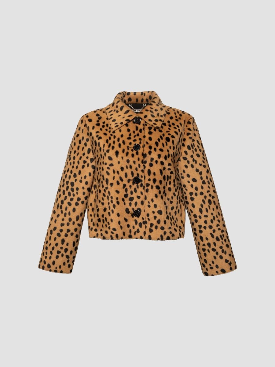 Frances Valentine Women's Cosette Cheetah Faux Fur Jacket - Multi - Size 28