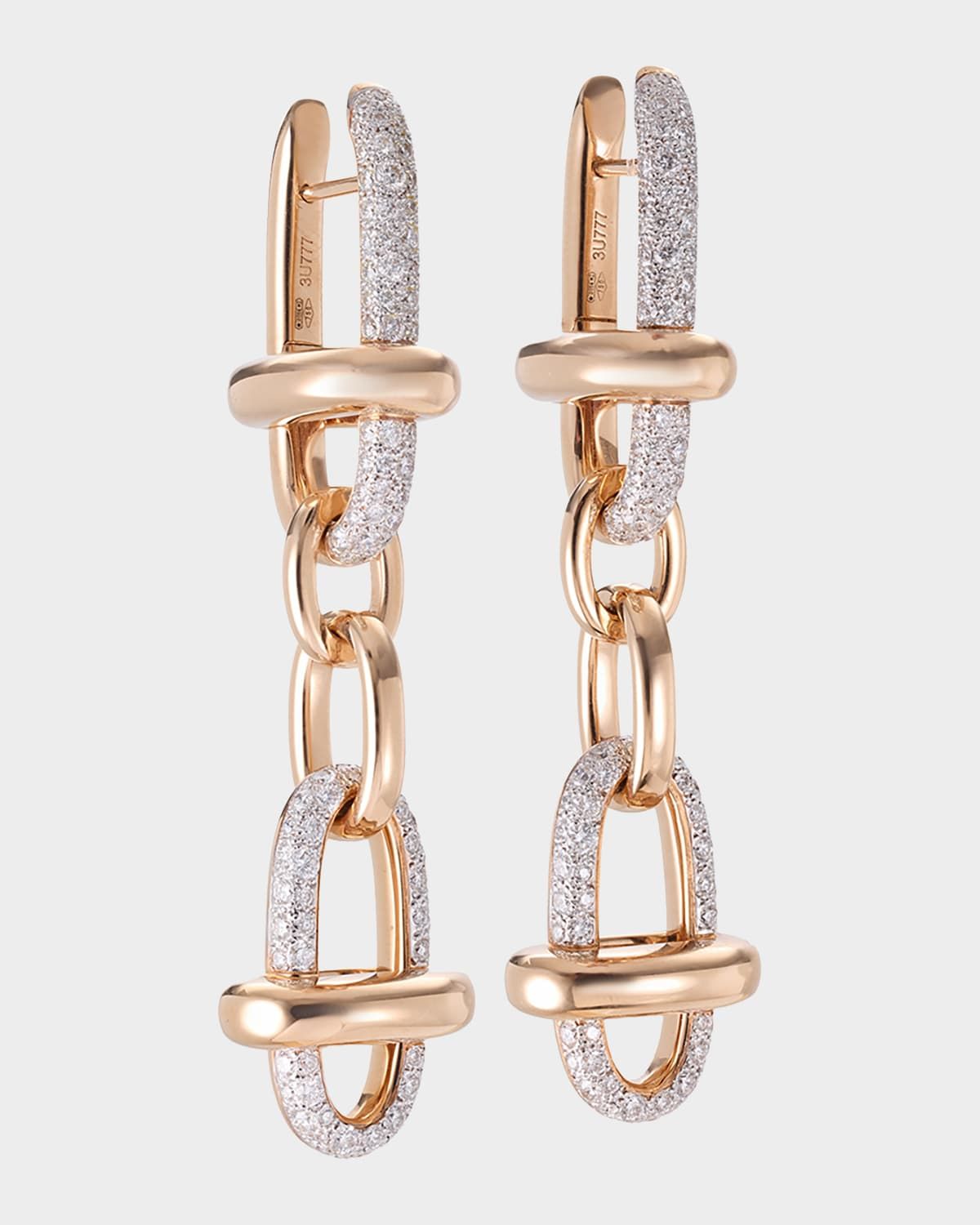 Iconica 18K Rose Gold Diamond Link Earrings
