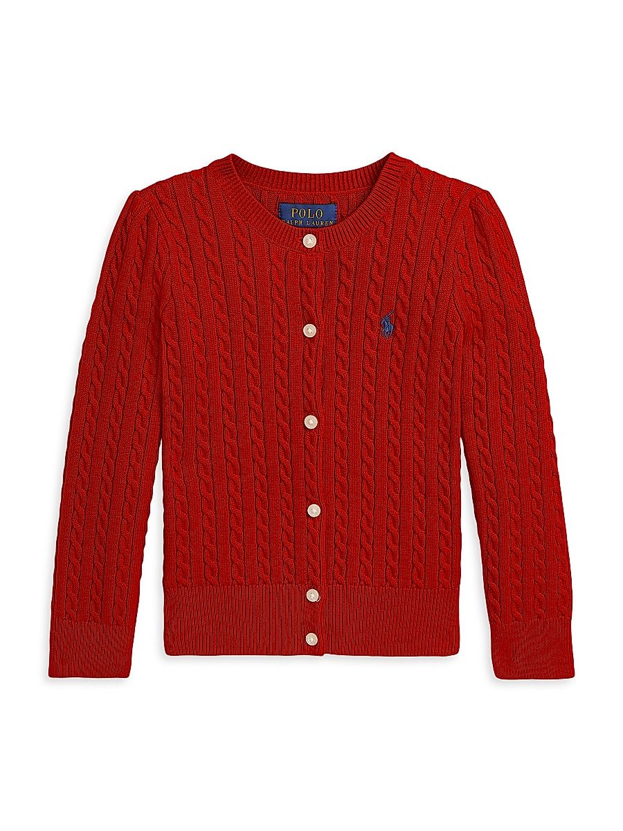 Little Girl's Cotton Knit Cardigan - Red - Size 10