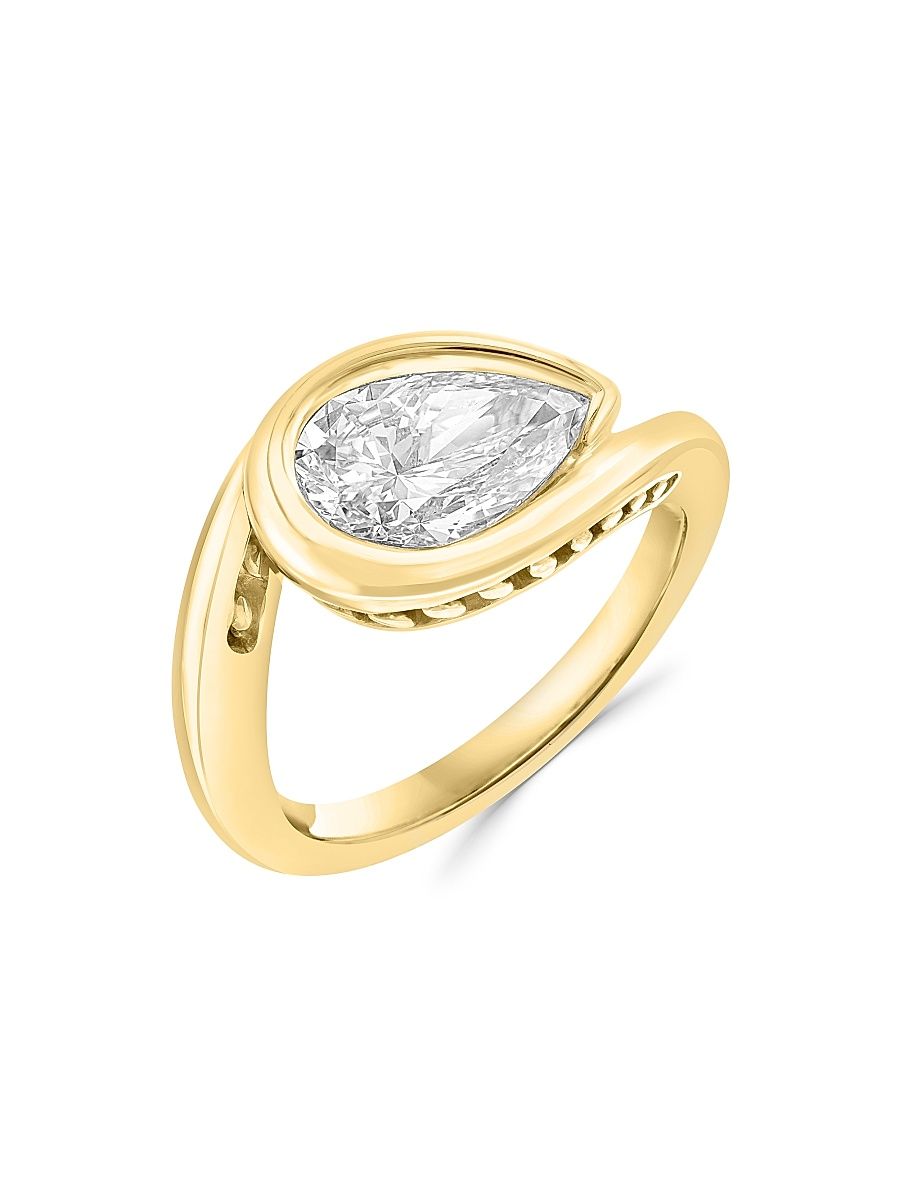 Women's 14K Yellow Gold & 2.00 TCW Pear-Cut Lab-Grown Diamond Solitaire Ring - Yellow Gold - Size 7