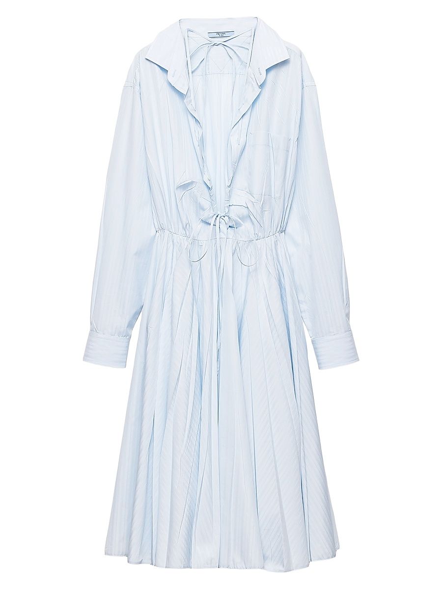 Women's Cotton Midi Dress - Blue - Size 8