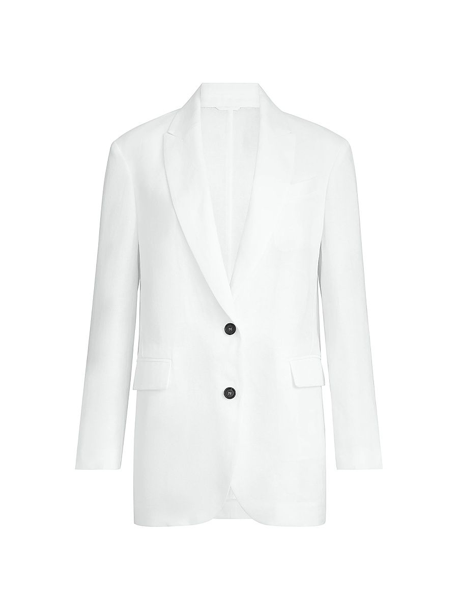 Women's Cotton Blazer with Monili - White - Size 14