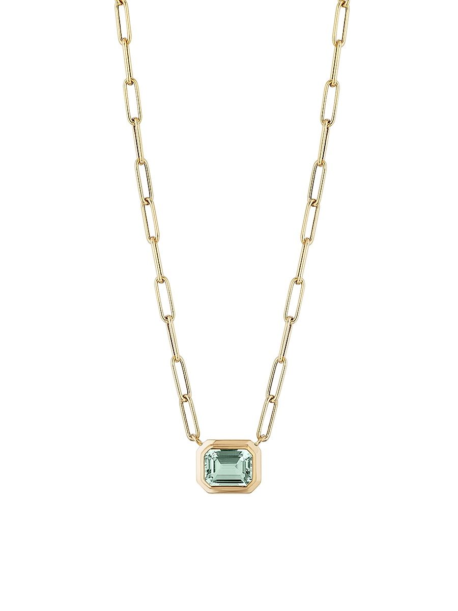 Women's Manhattan 18K Yellow Gold & Prasiolite Pendant Necklace - Yellow Gold