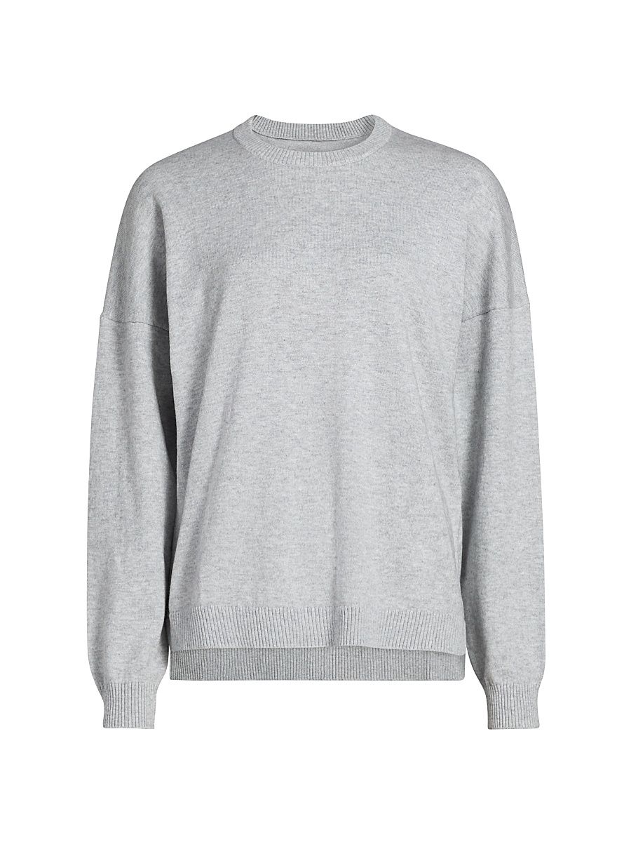 Women's Do Not Disturb Cotton-Cashmere Crewneck Top - Grey - Size XL