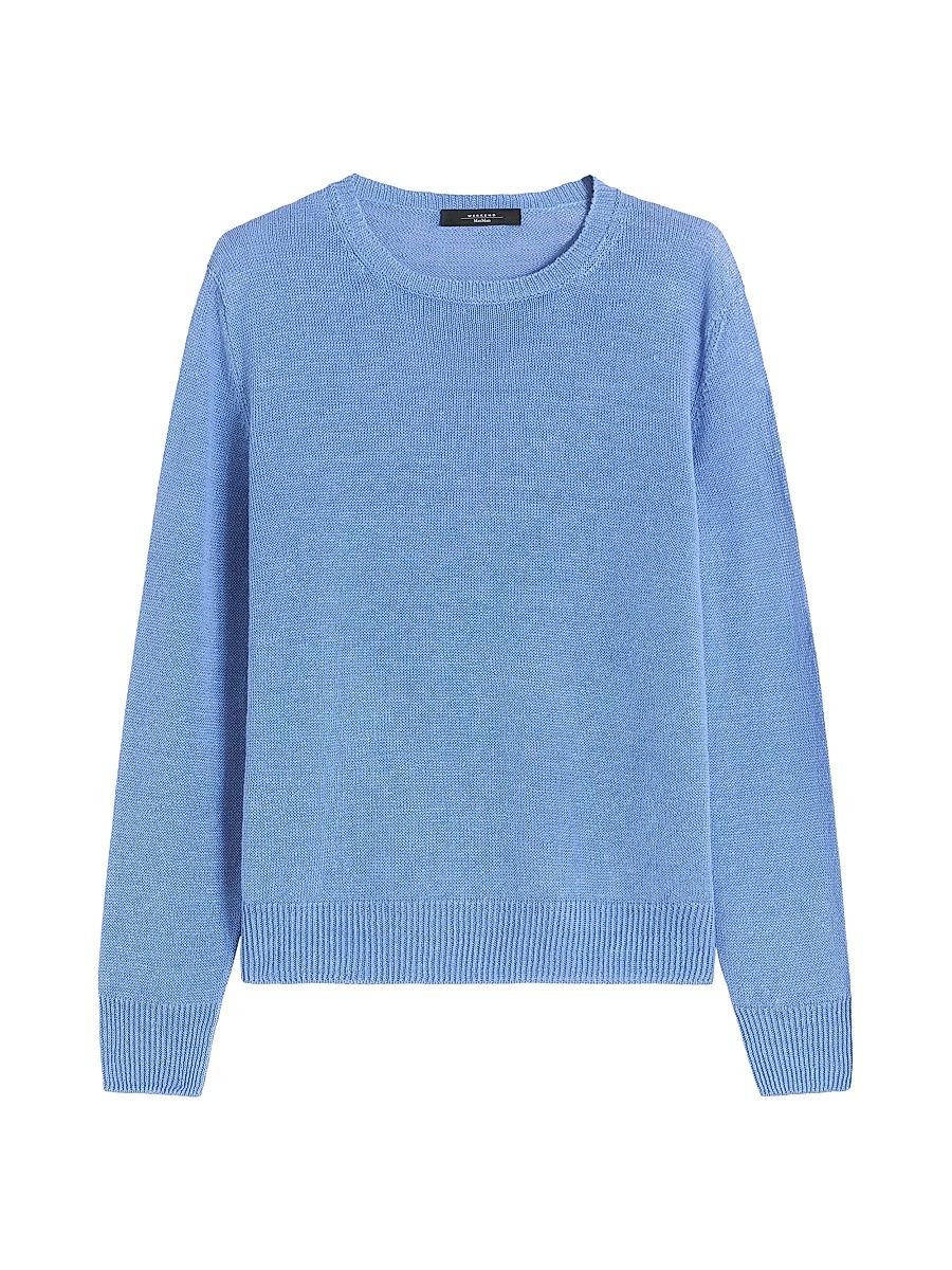 Women's Linen Yarn Jumper - Light Blue - Size XL