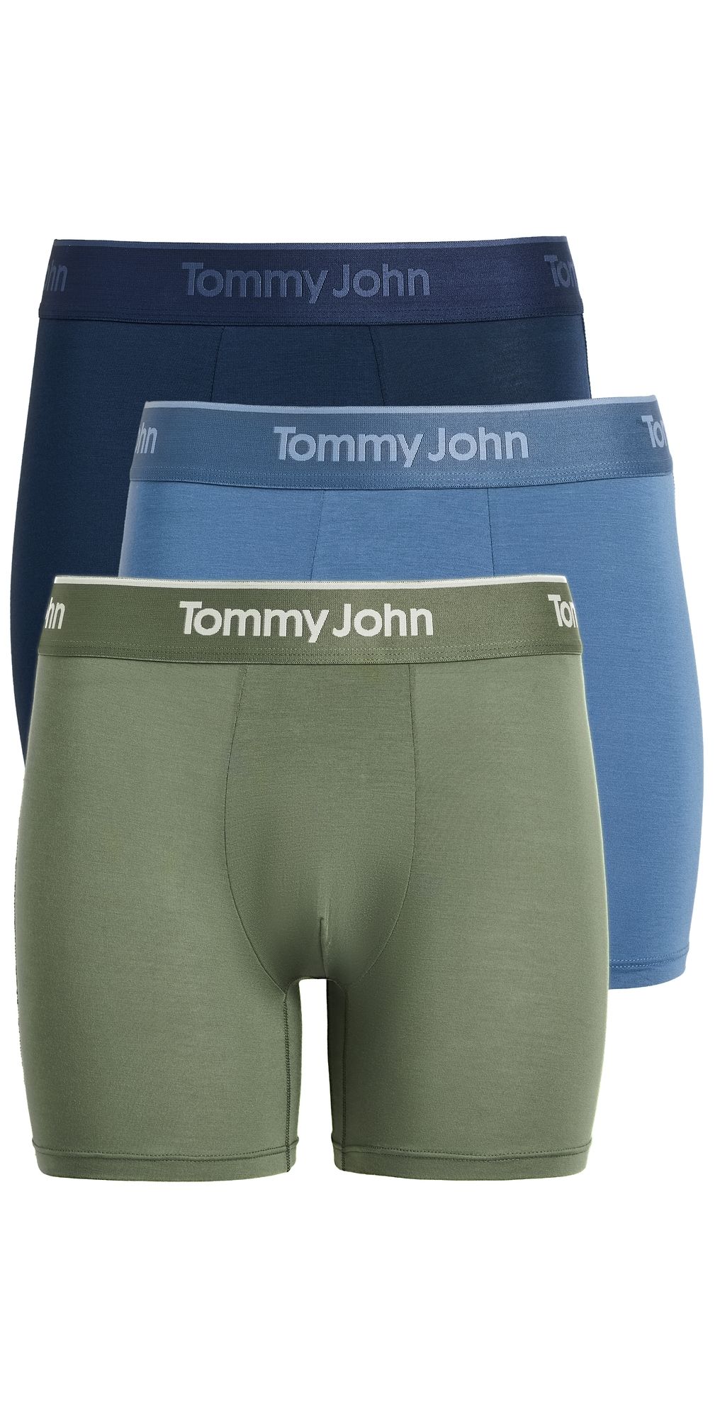 Tommy John Second Skin Trunks 3 Pack 4 Fourleafclover/Dressblues/Blue XL
