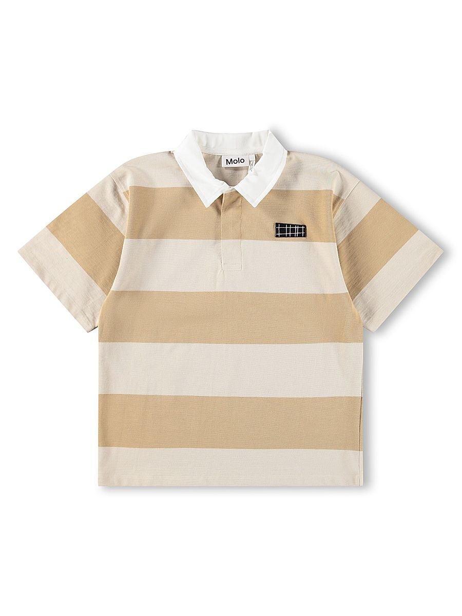 Little Boy's & Boy's Reef Striped Polo Shirt - Daylight Sand - Size 12