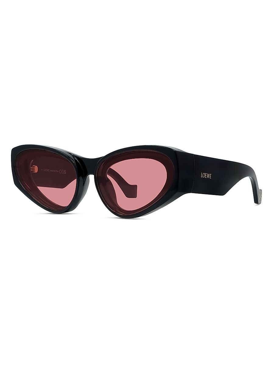 Women's LOEWE x Paula's Ibiza Havana 62MM Cat-Eye Sunglasses - Shiny Black Pink