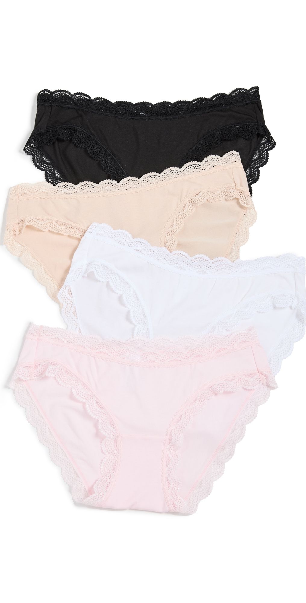 Stripe & Stare Essentials Mix Knicker Box 4 Pack Black/Sand/White/Pale Pink 2X