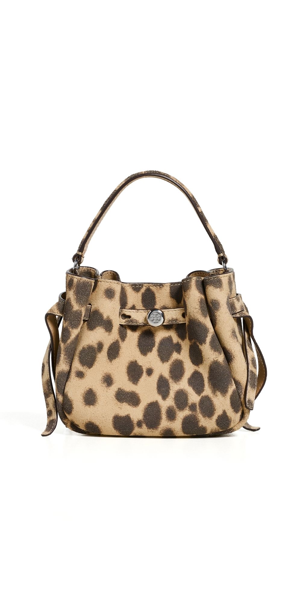 Tory Burch Romy Suede Mini Bucket Bag Cheetah Spots One Size