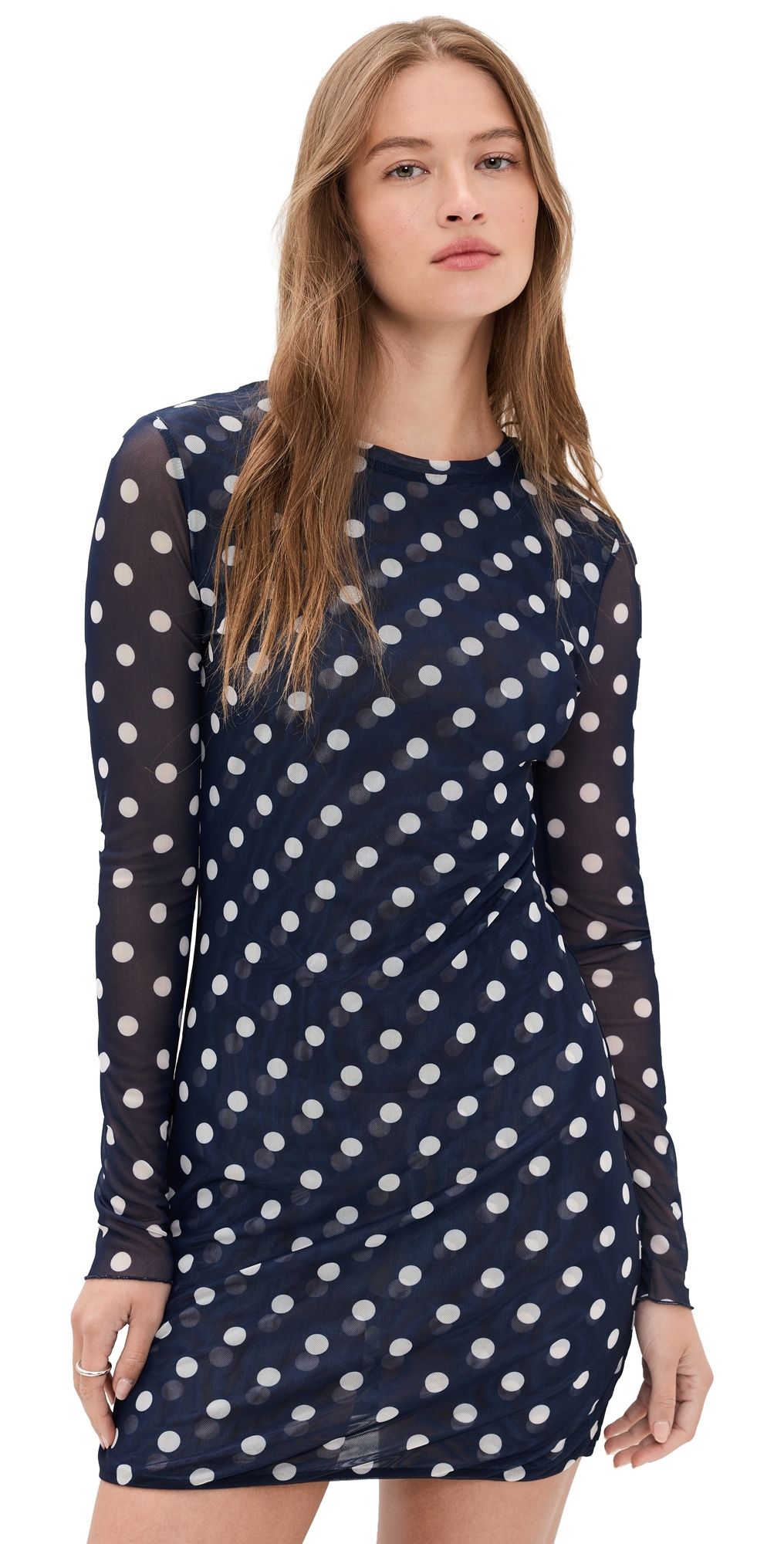 Eywasouls Malibu Scarlet Mini Dress Midnight Dot XS