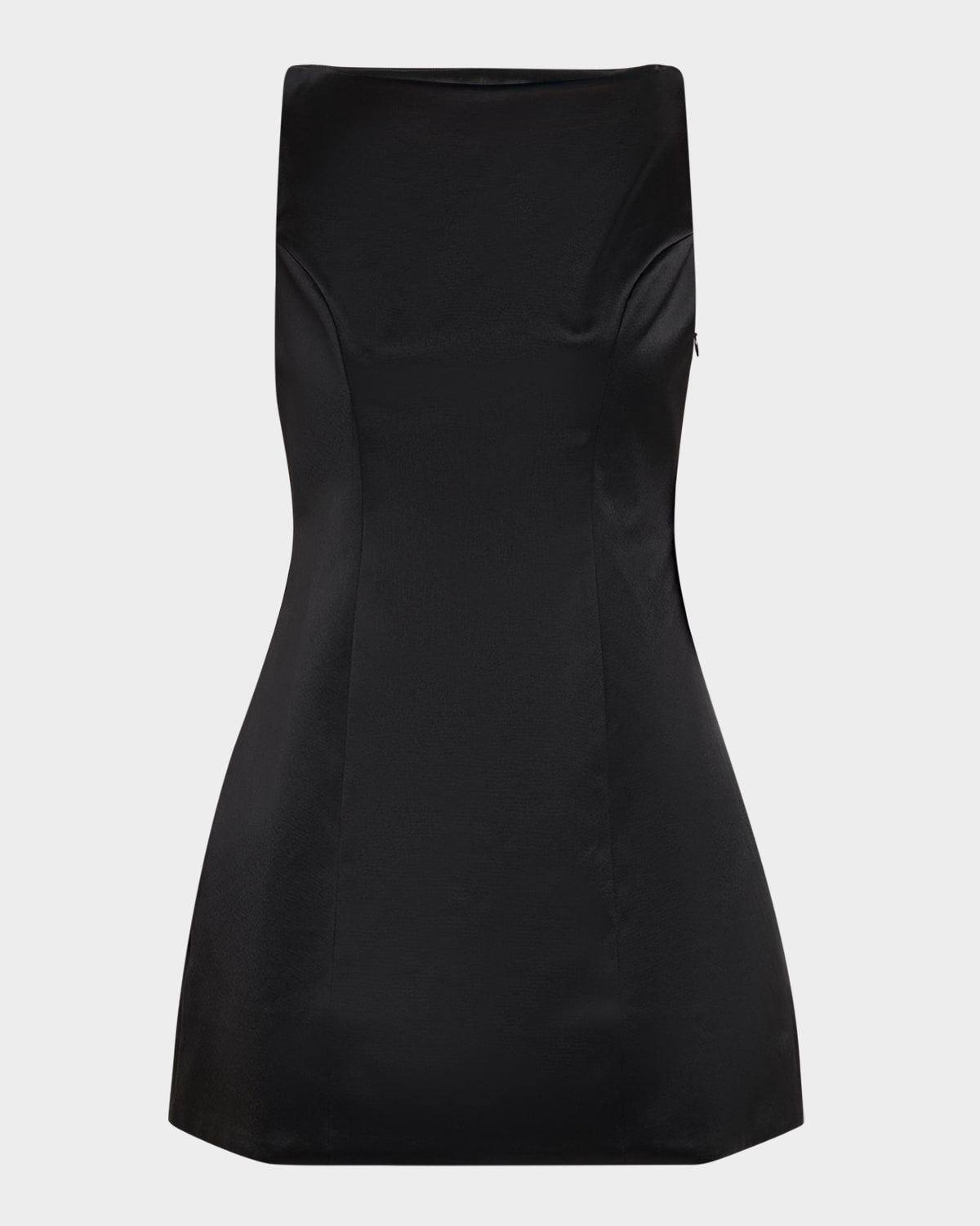 Livie High-Neck Satin Mini Dress