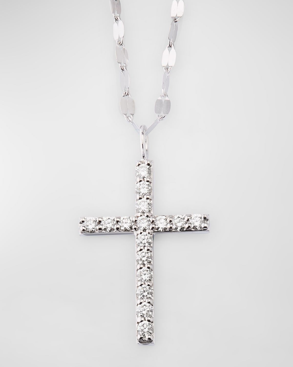 14K Yellow Gold Flawless Everyday Diamond Cross Necklace
