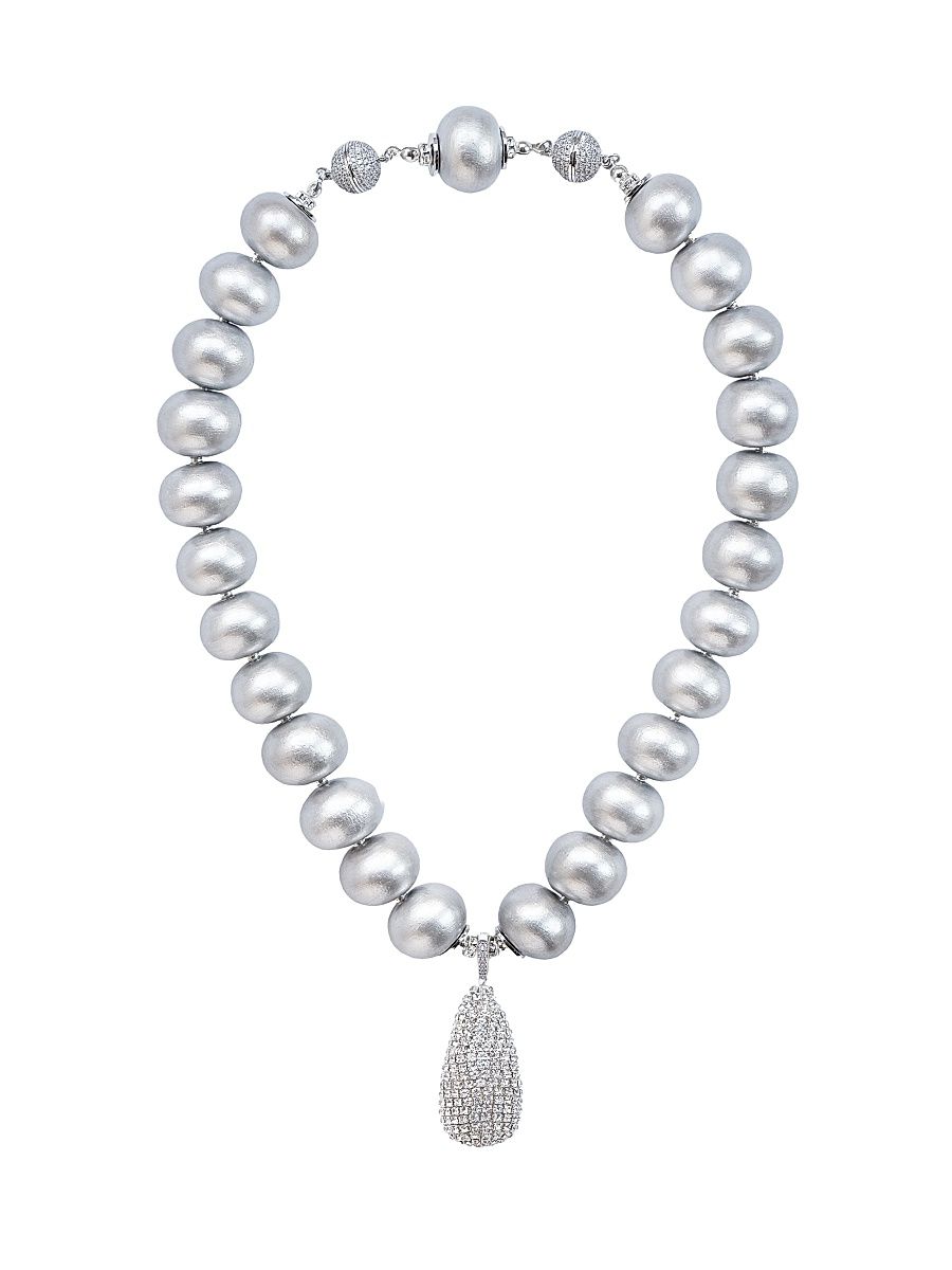 Women's La Dolce Vita Serafina Mixed-Media Pendant Necklace - Lunar Glow