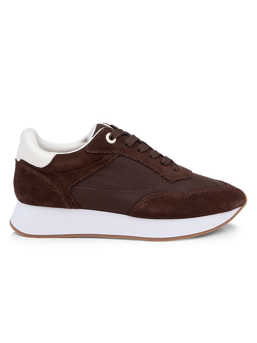 Women's Deepa Suede & Mesh Low-Top Sneakers - Chocolate - Size 10