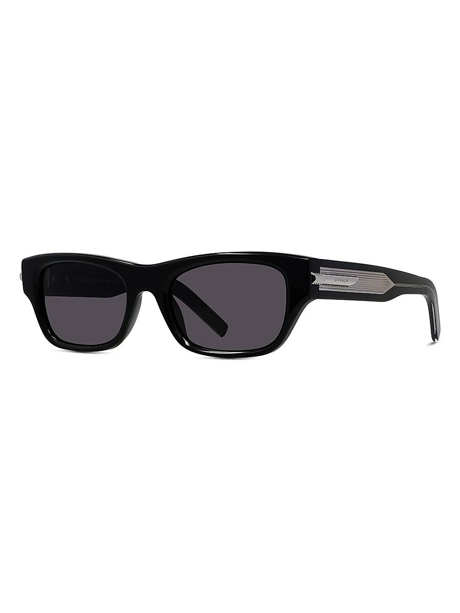 Men's GV One 51MM Square Sunglasses - Shiny Black And Smoke