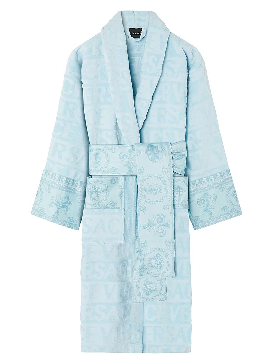 Men's I Love Baroque Cotton Robe - Pale Blue - Size XL