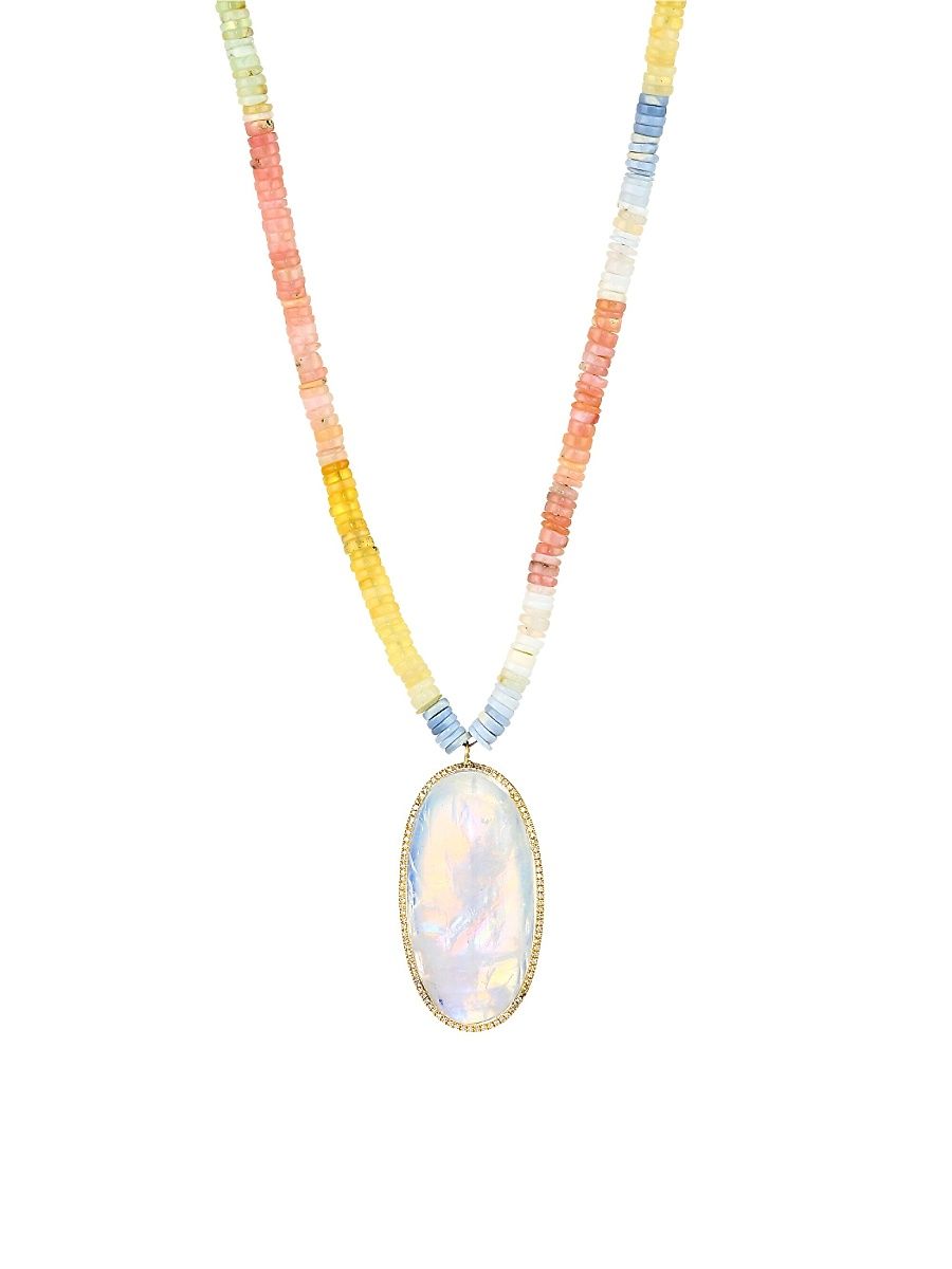 Women's 14K Yellow Gold & Multi-Gemstone Beaded Pendant Necklace