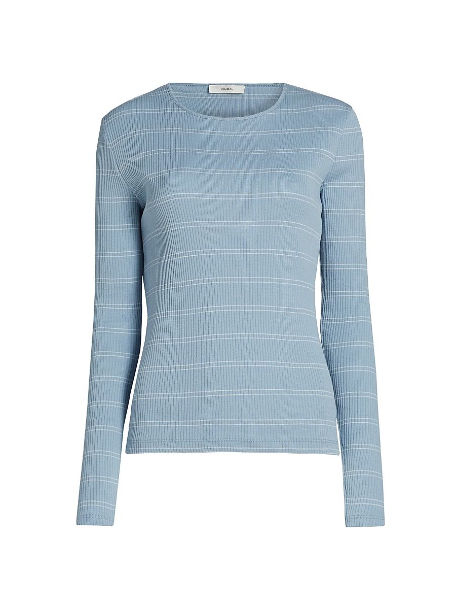 Women's Striped Pima Cotton Top - Amalfi Combo - Size XL