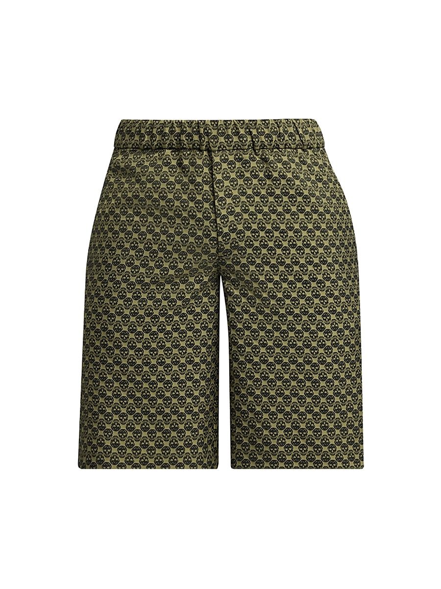 Men's Skull Pajama Shorts - Olive - Size 60