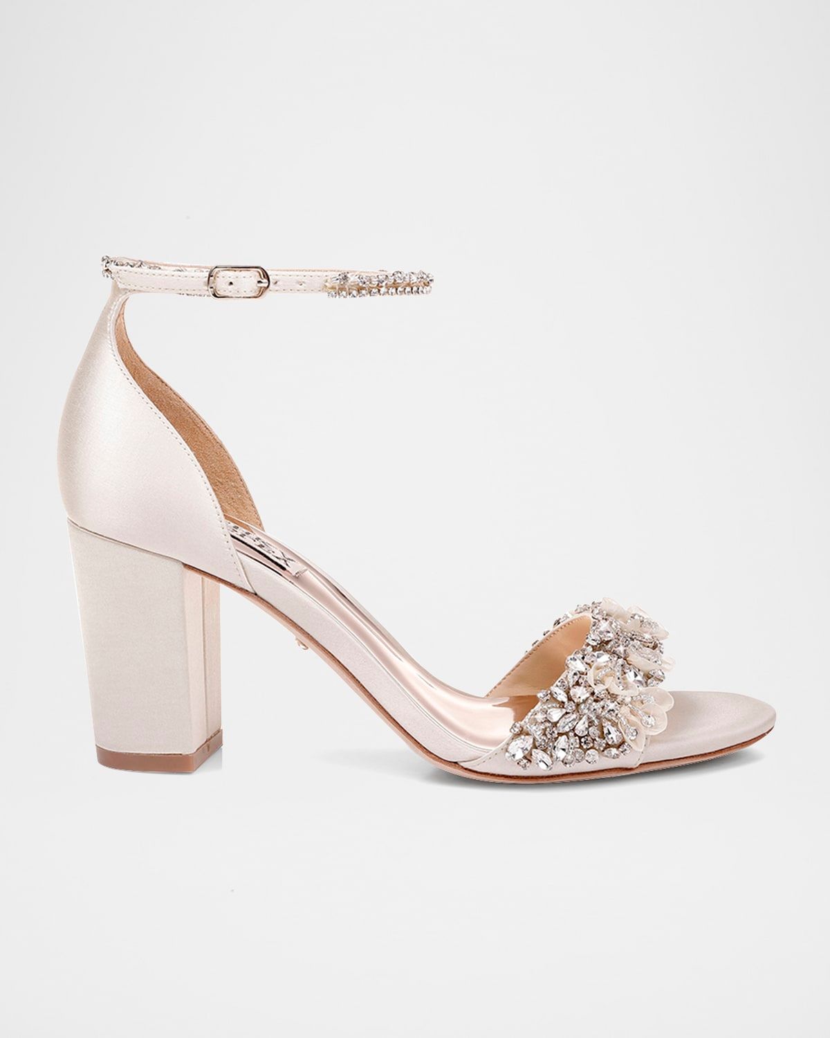 Finesse Satin Pumps w/ Crystals