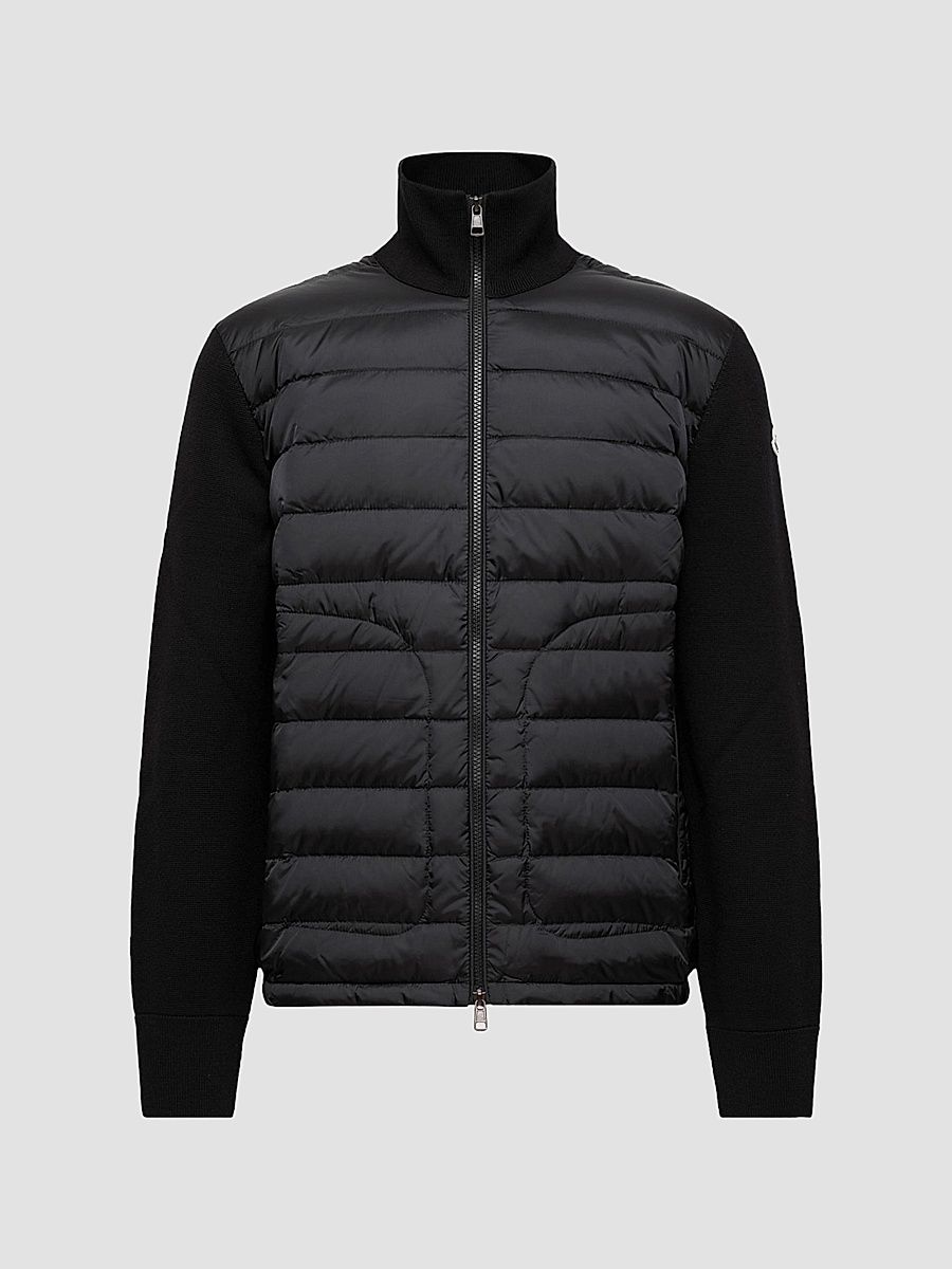 Men's Down-Filled Cardigan - Black - Size XXXXL
