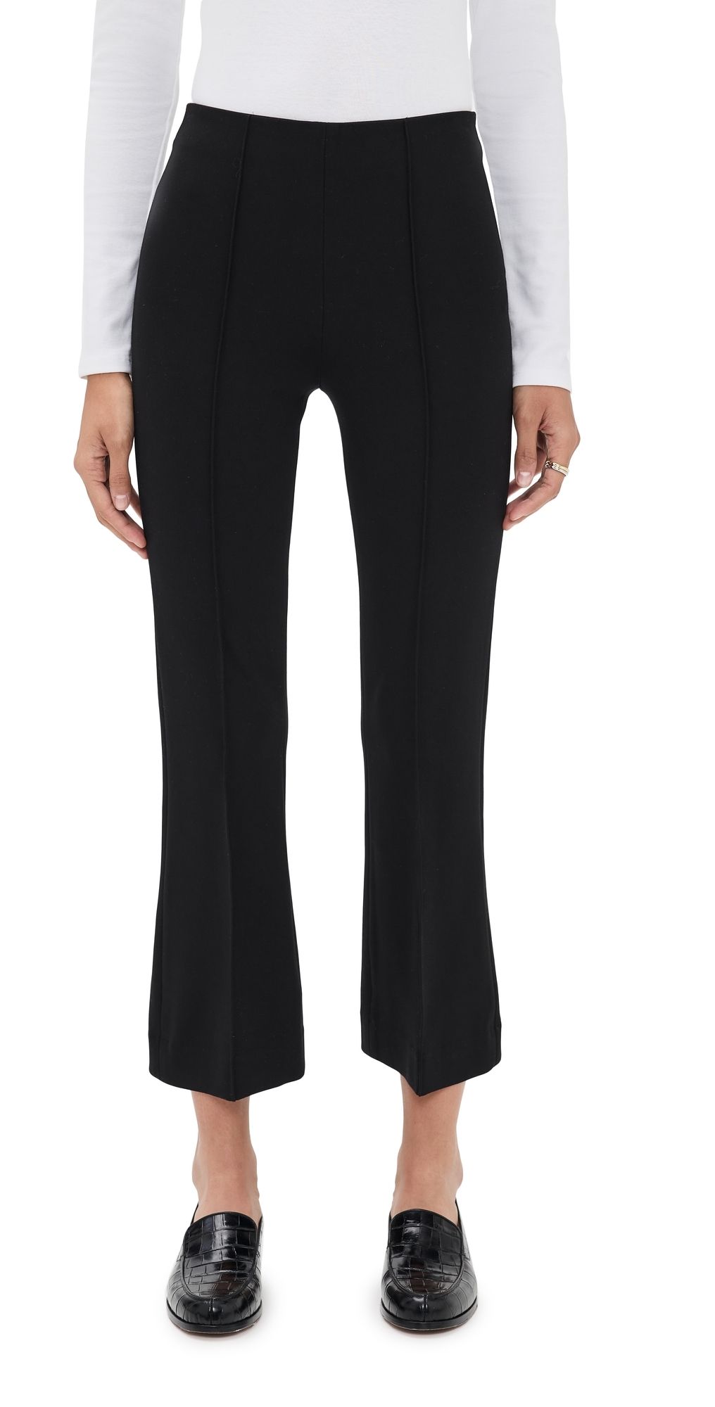 rag & bone Irina Ponte Kick Flare Trousers Black L
