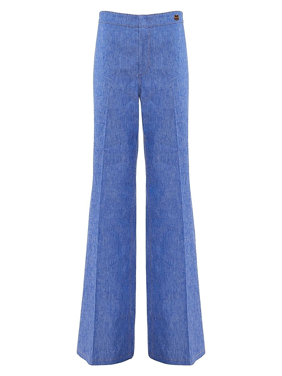 Women's Jane - Stretch Denim Flare-leg High Waist Jeans - Pale Blue - Size 14