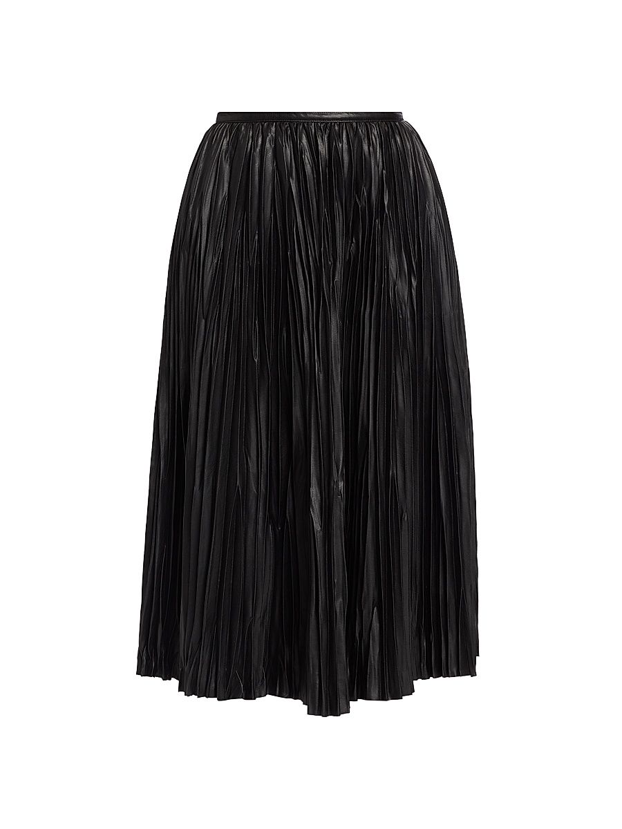Women's Rosalyn Faux Leather Midi-Skirt - Black - Size 14