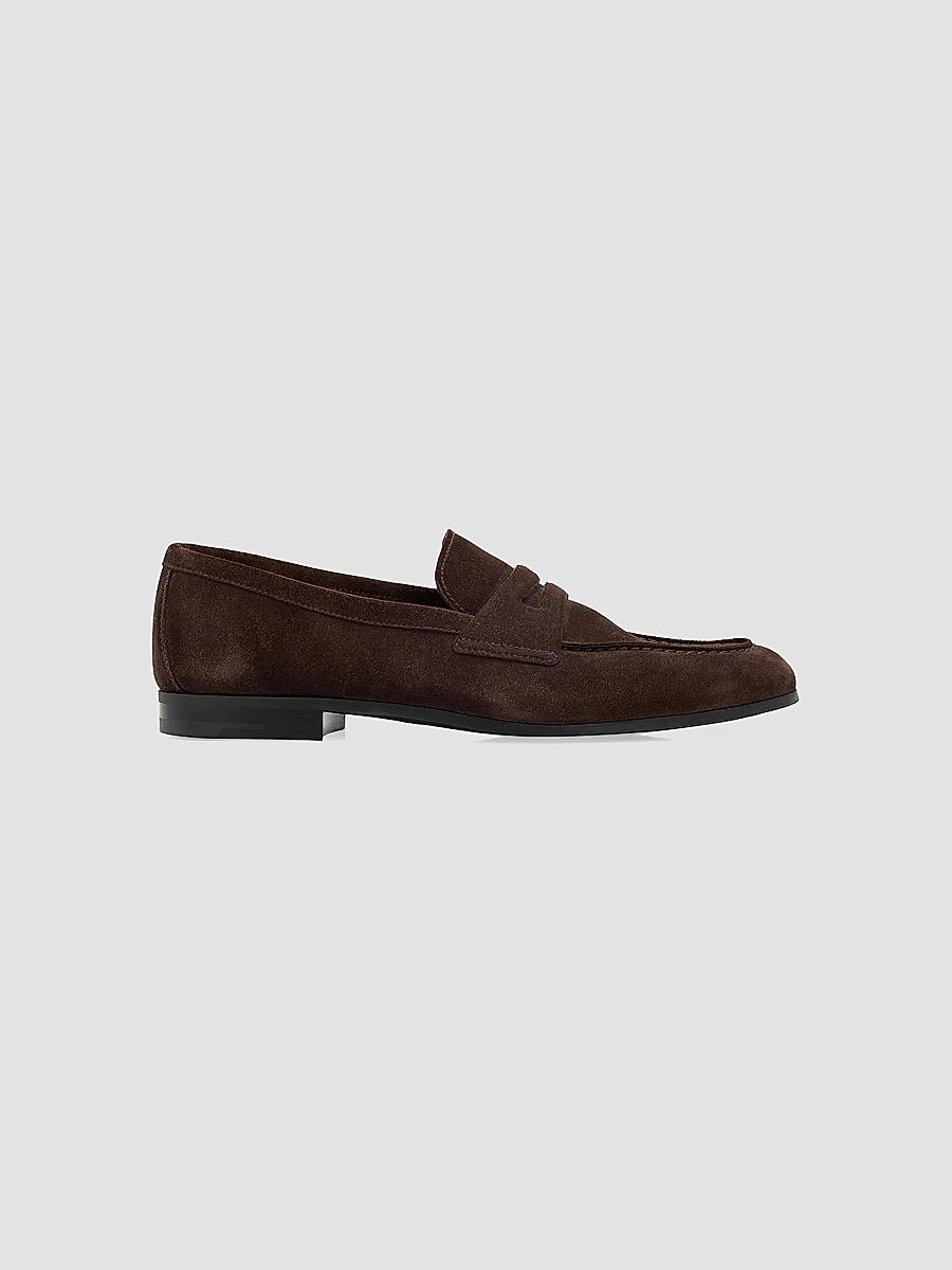 Men's Milton Suede Penny Loafers - Ebony - Size 12