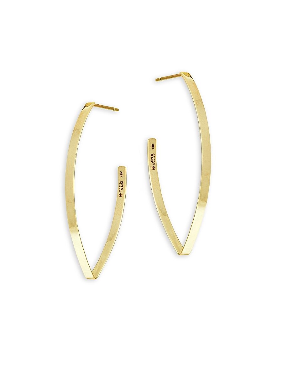 Women's 15-Year Anniversary Small Thick Blake Hoop Earrings - Yellow Gold
