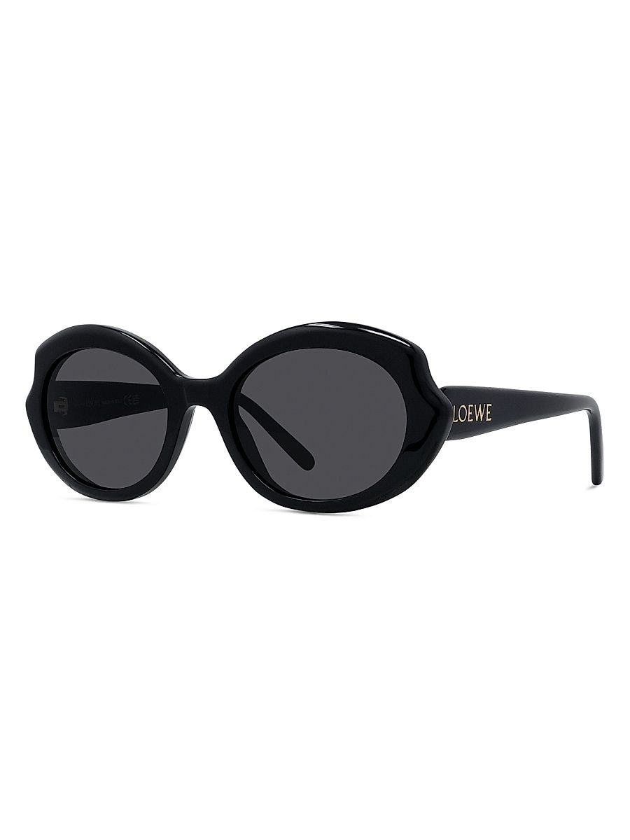 Women's Slim 54MM Geometric Sunglasses - Grey Black