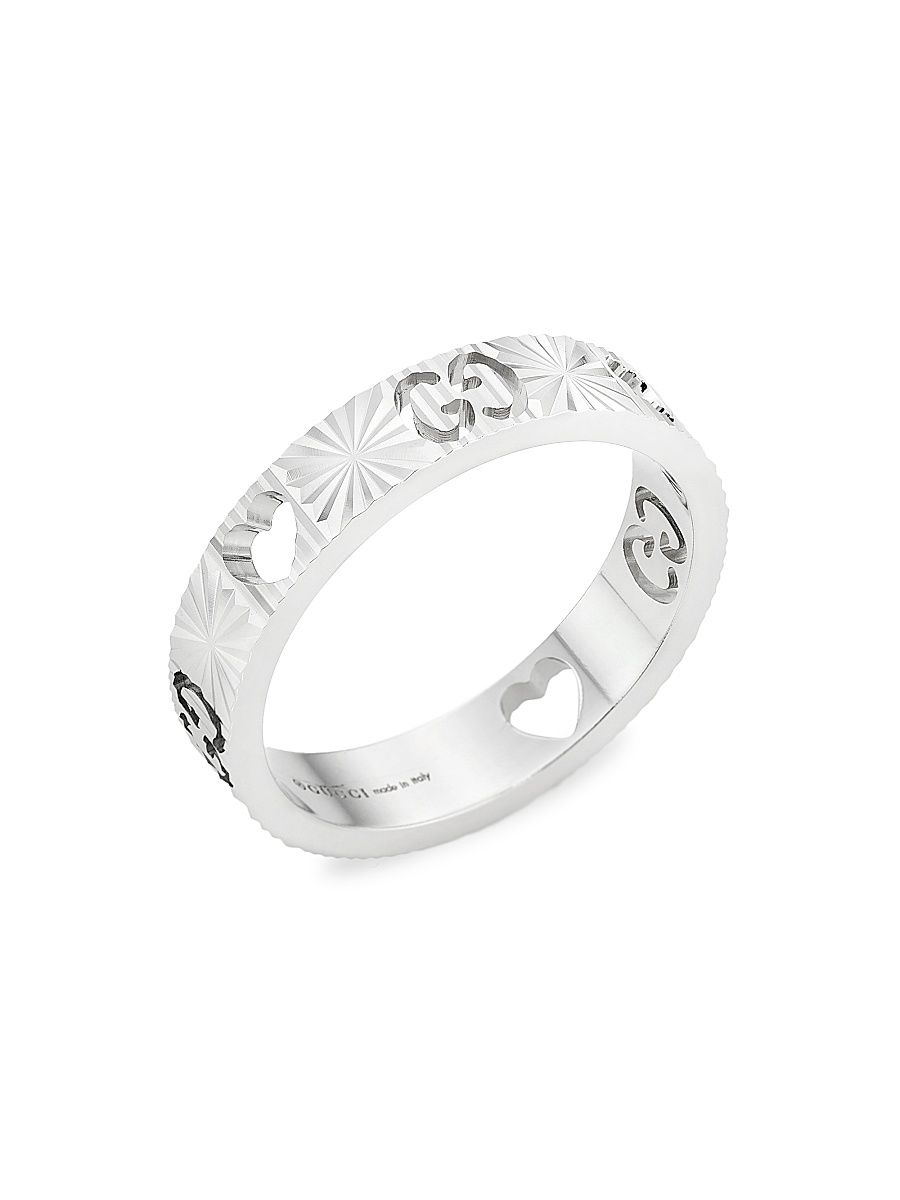 Women's Icon 18K White Gold Star Ring - White Gold - Size 8