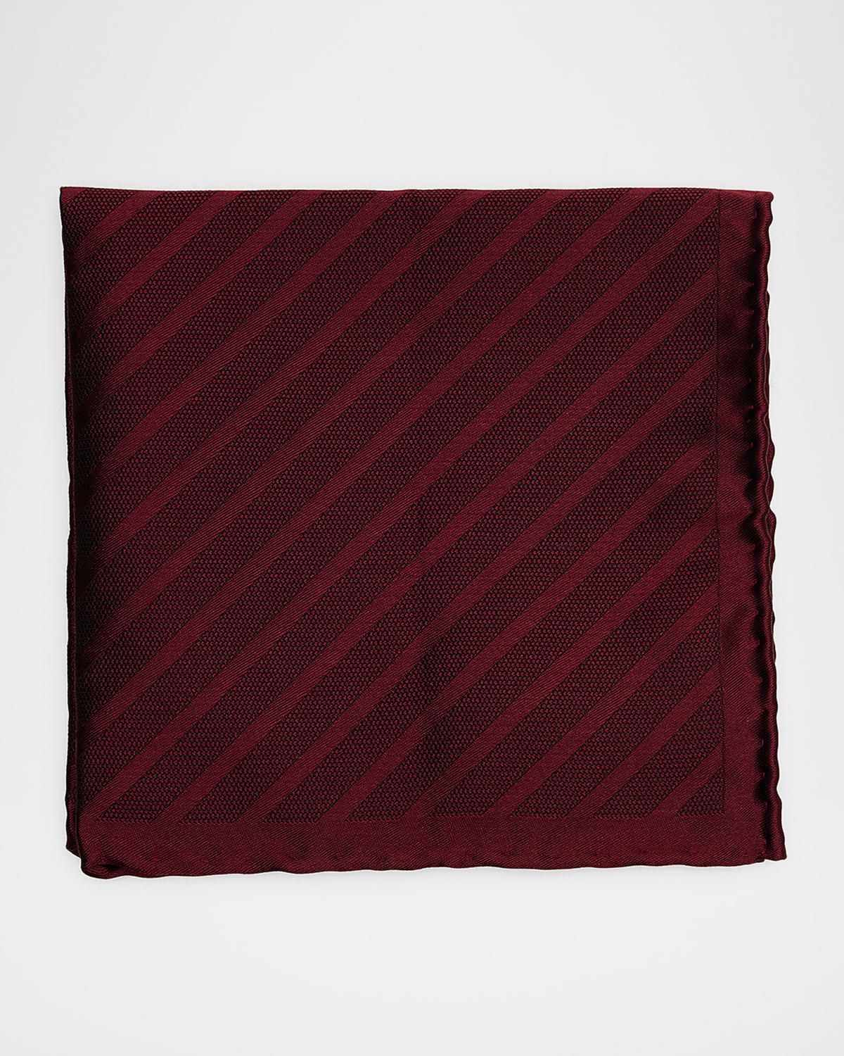 Men & apos;s Tonal Stripe Silk Pocket Square